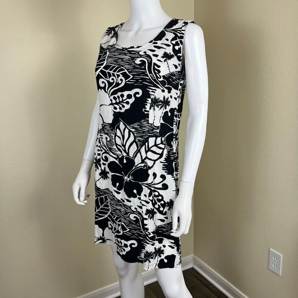 Vintage Jams World Women's Size L Monochromatic Floral Hawaiian Tank Mini Dress - Picture 6 of 13